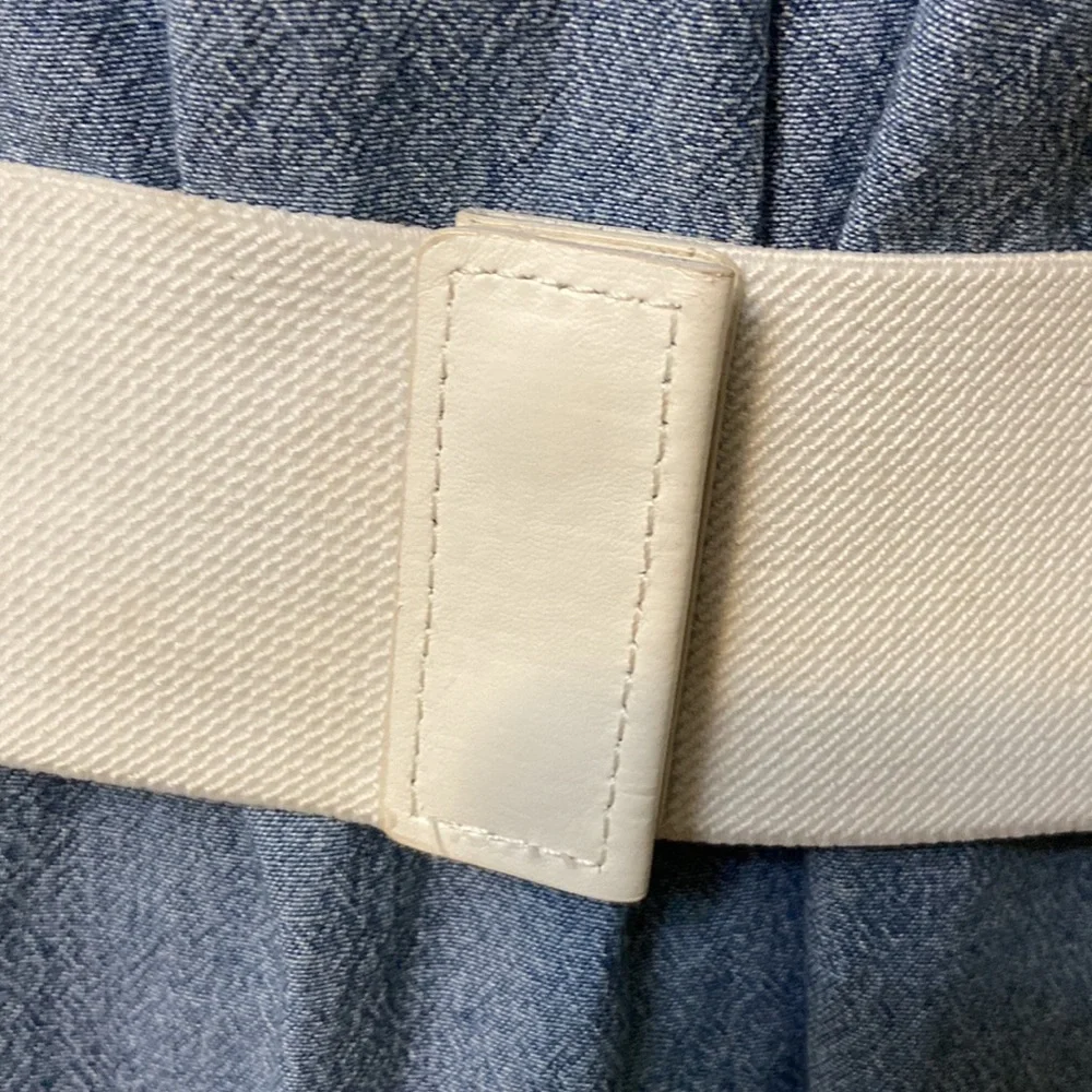 White Cut Bead Embellished Wide Womens Stretch Fashion Belt size 28